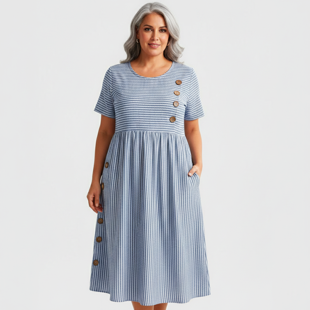 Vestido midi a rayas Wanda