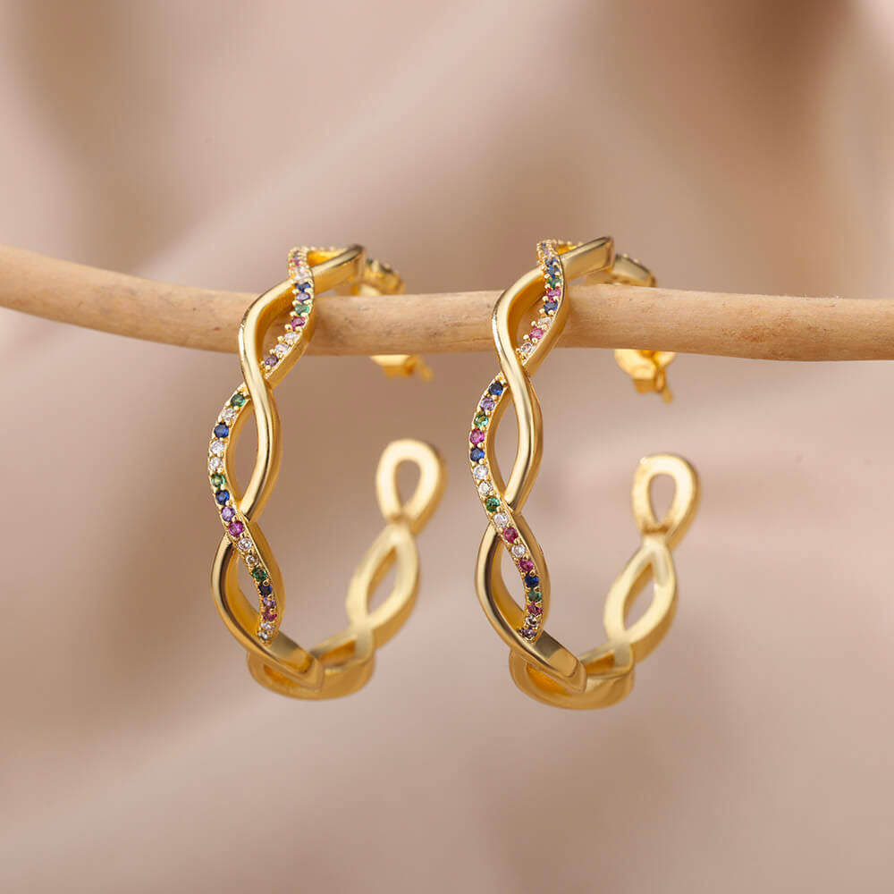 Julenyssa | Pendientes Onda 18K Oro