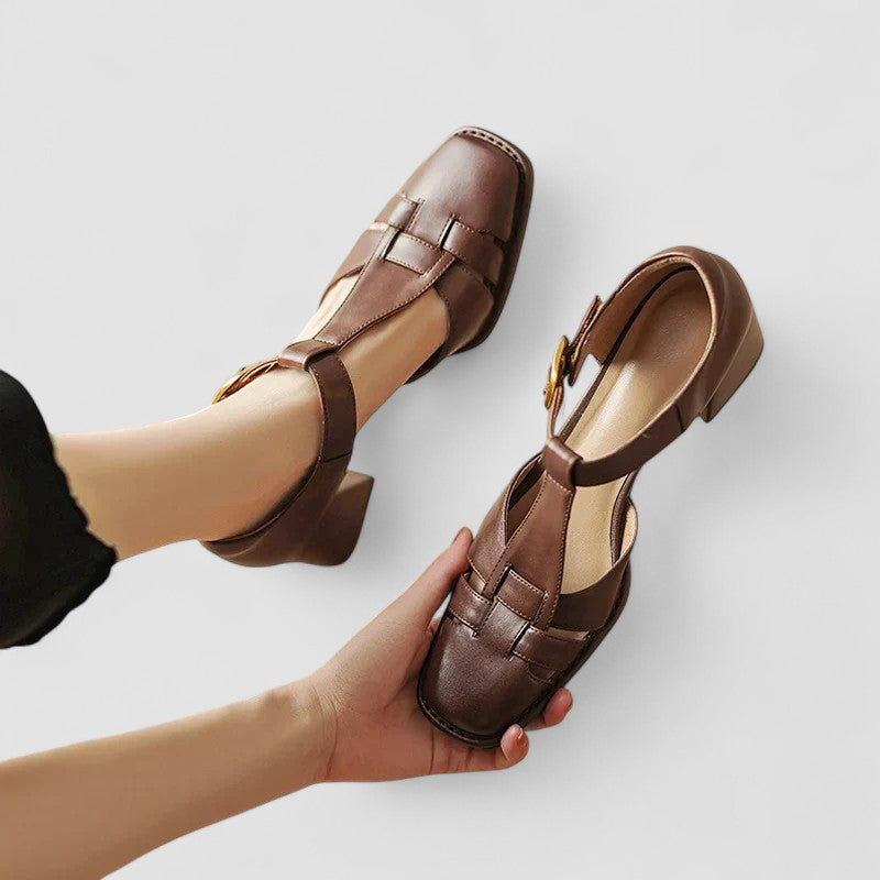 Elyxiana | Tacones de Bloque con T-Strap Ortopédicos