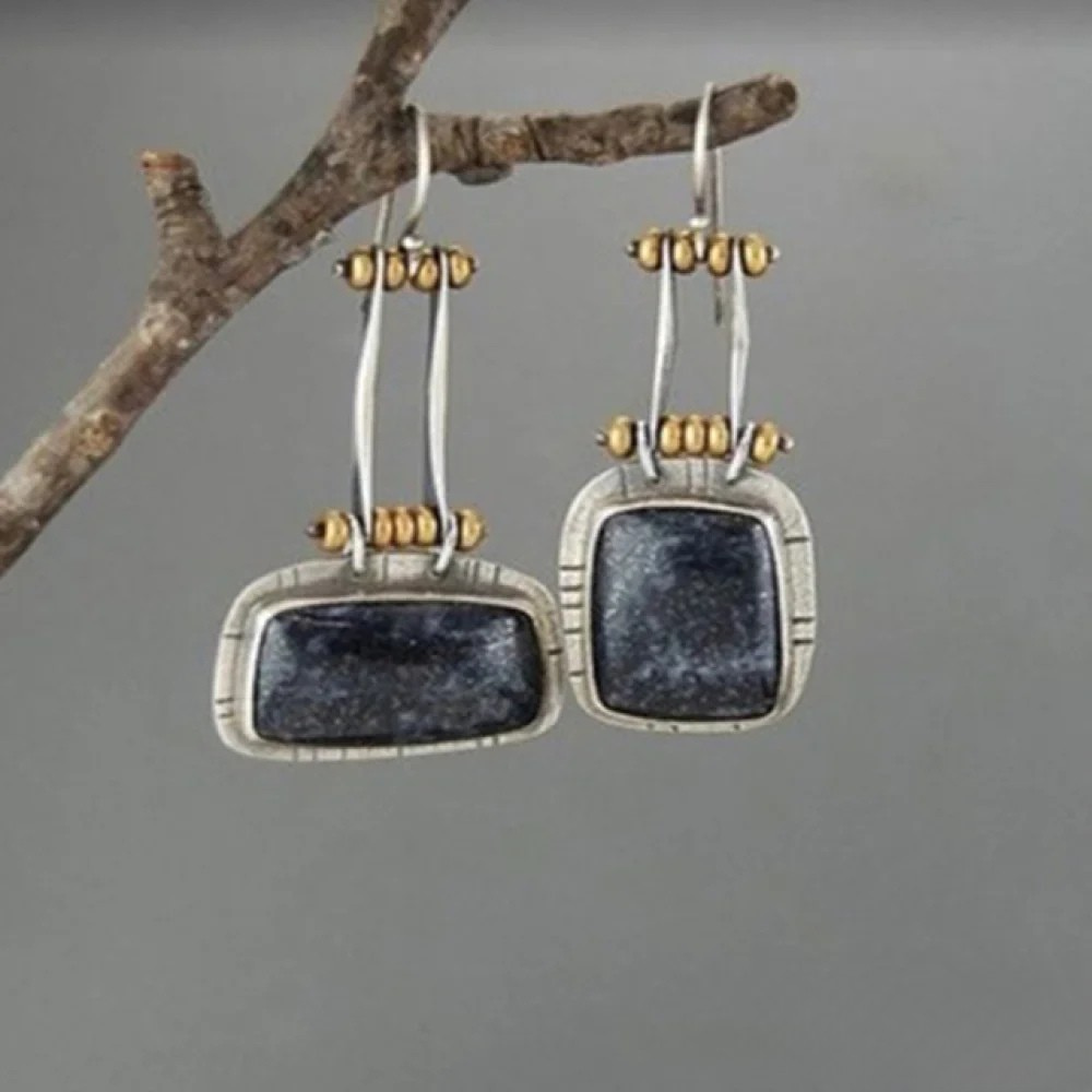 Pendientes Retro Midnight Silver