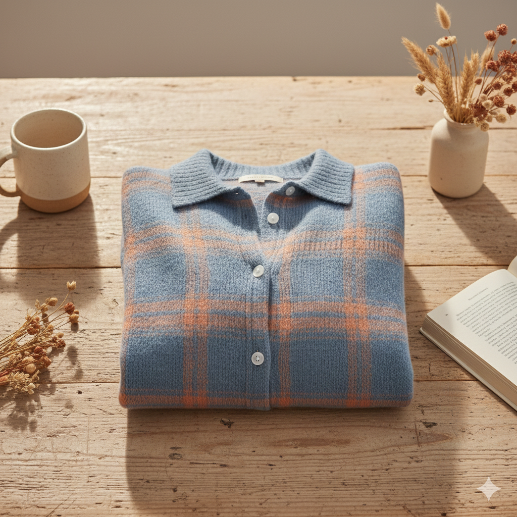 Victoria | Suéter Retro de Cuadros.