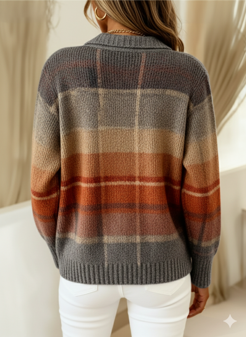 Florish | Blusa a cuadros en cálidos tonos otoñales