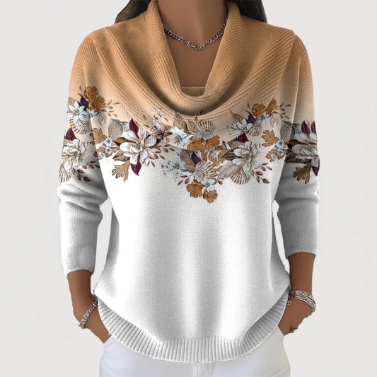 Jersey floral con cuello suave