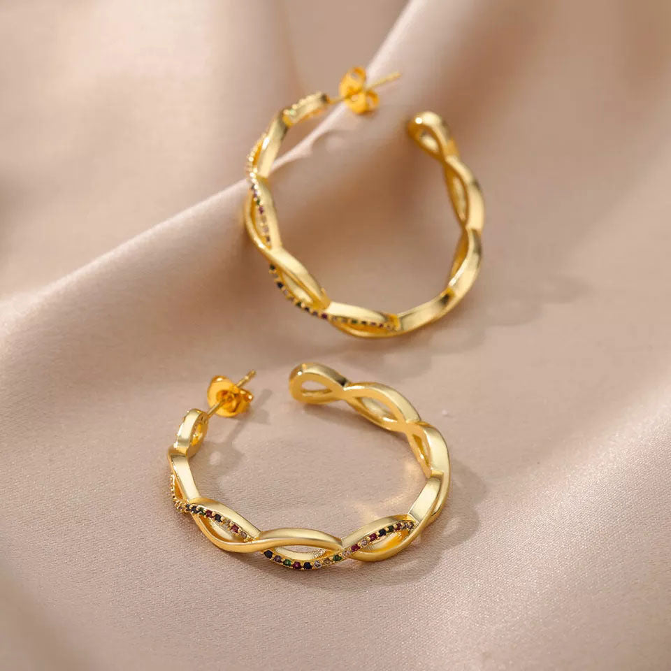 Julenyssa | Pendientes Onda 18K Oro