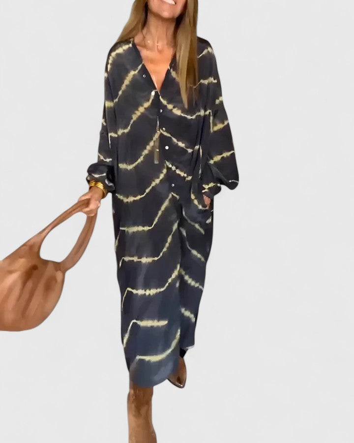 Amelie™ | Vestido Maxi Rayado Boho Elegante