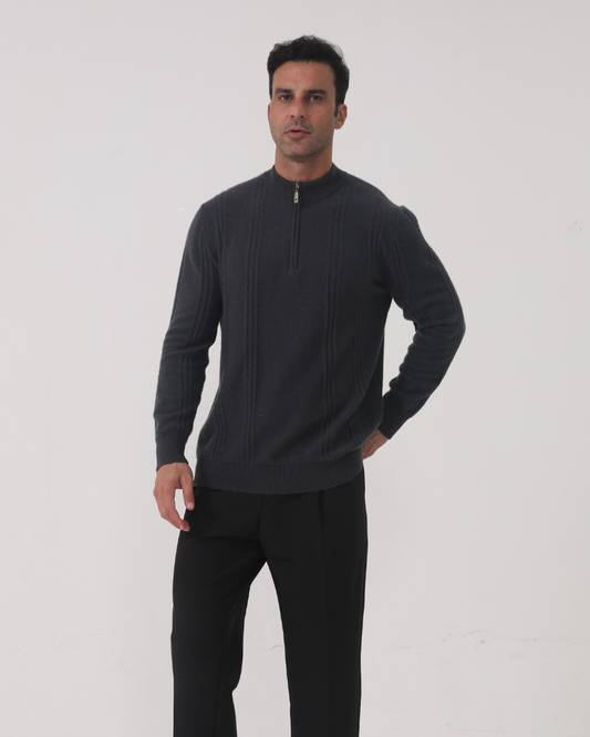 Zaragoza | 100% Cashmere Ribbed Half-Zip