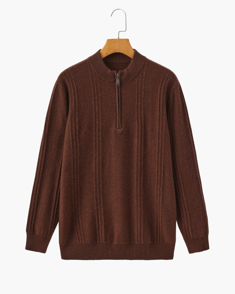 Zaragoza | 100% Cashmere Ribbed Half-Zip