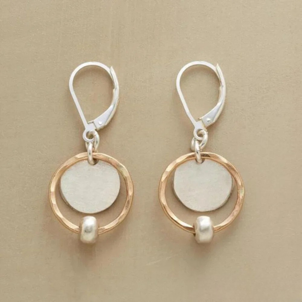 Pendientes de Perlas Vintage con Baño de Oro y Plata