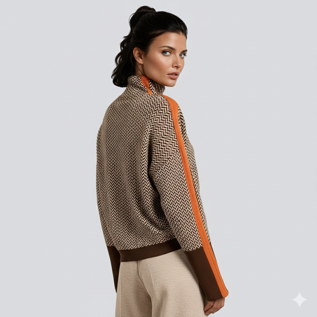 Lucía | Jersey de cuello alto con rayas en contraste