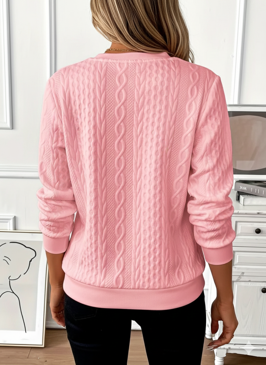 Minda | Suéter de mujer con cremallera y tejido de cable