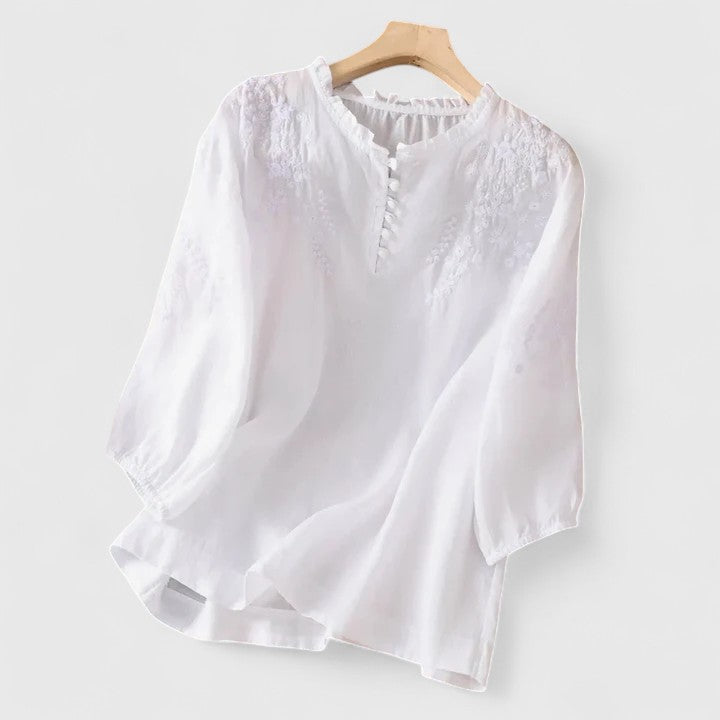 Vasilene | Blusa Elegante con Botones Frontal